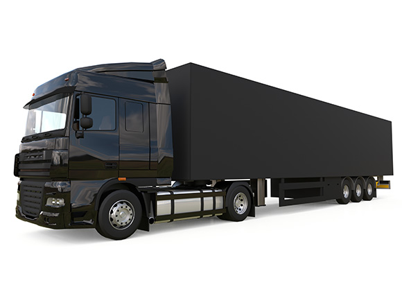 Carreta com baú de dimensões excedentes para transporte de carga
